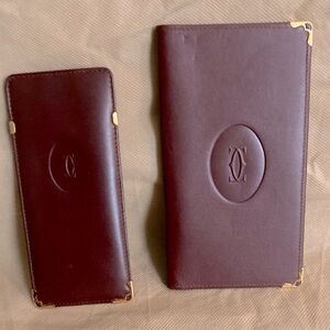 Cartier men's  wallet with matching case for glasses . No papers no box .